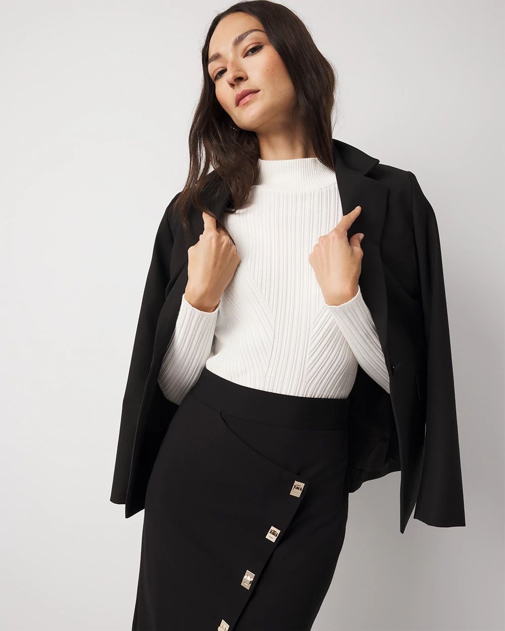 Asymmetrical Faux-Wrap Pencil Skirt | White House Black Market